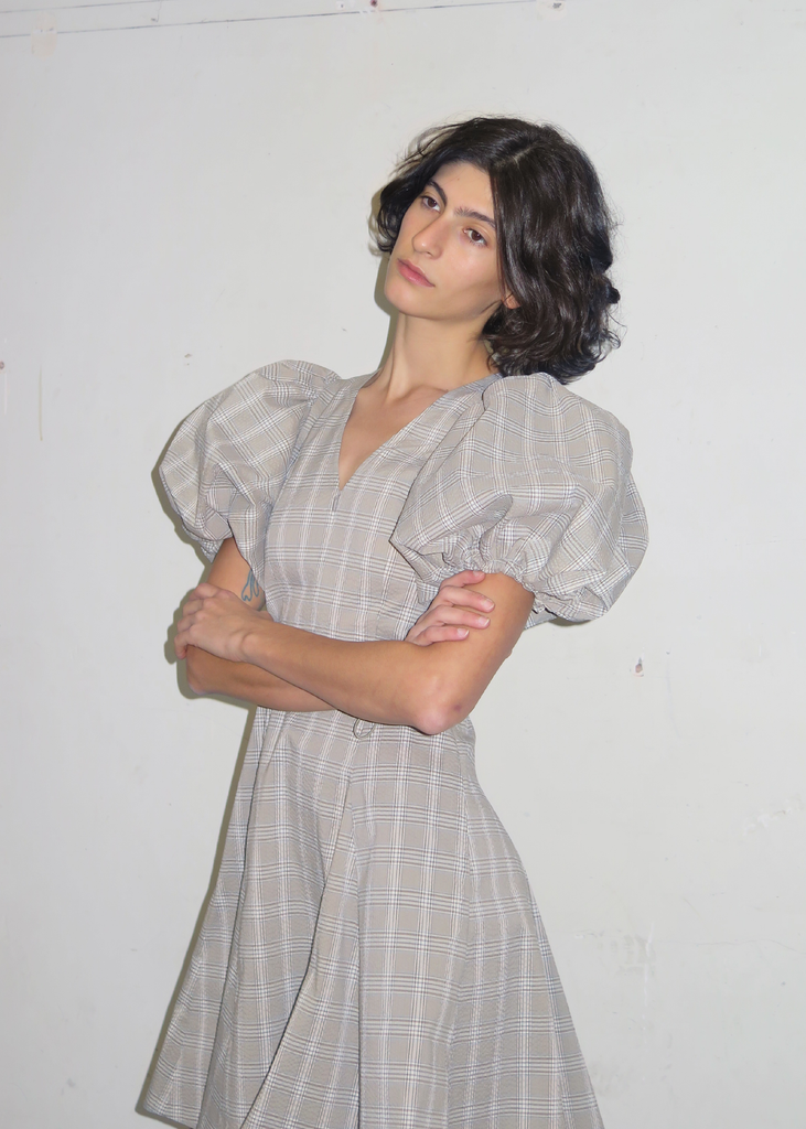 Subject Dress ~ Beige Check