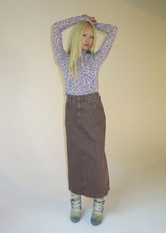 Homage Denim Skirt ~ Brown